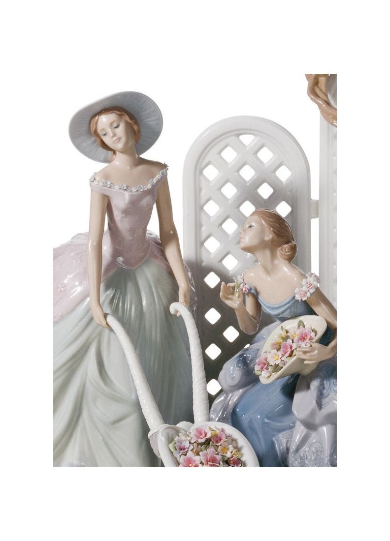 Lladro Figura Mujeres Jardin Romántico. Serie Limitada