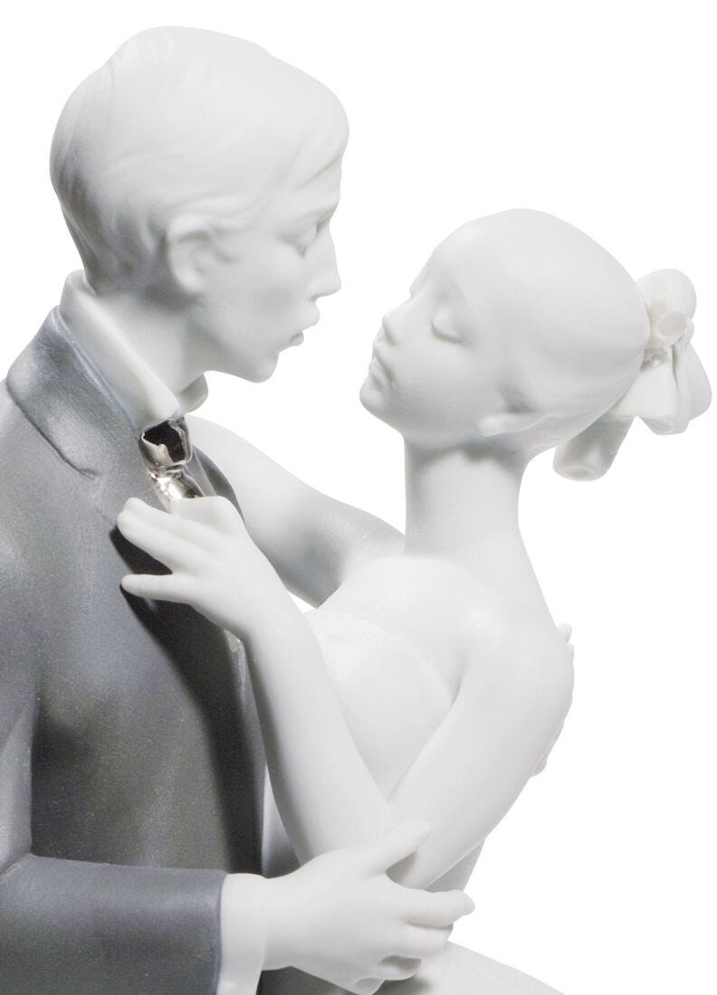 Lladro Figura Pareja El Vals De Los Novios. Lustre Plata
