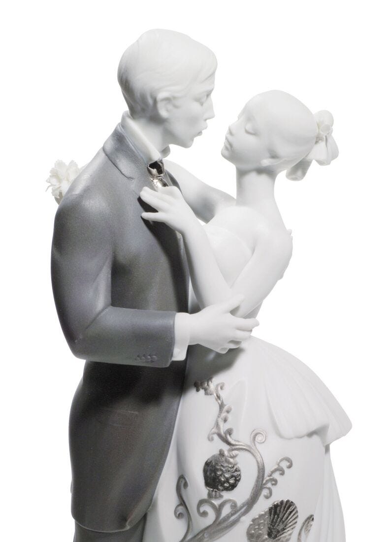 Lladro Figura Pareja El Vals De Los Novios. Lustre Plata