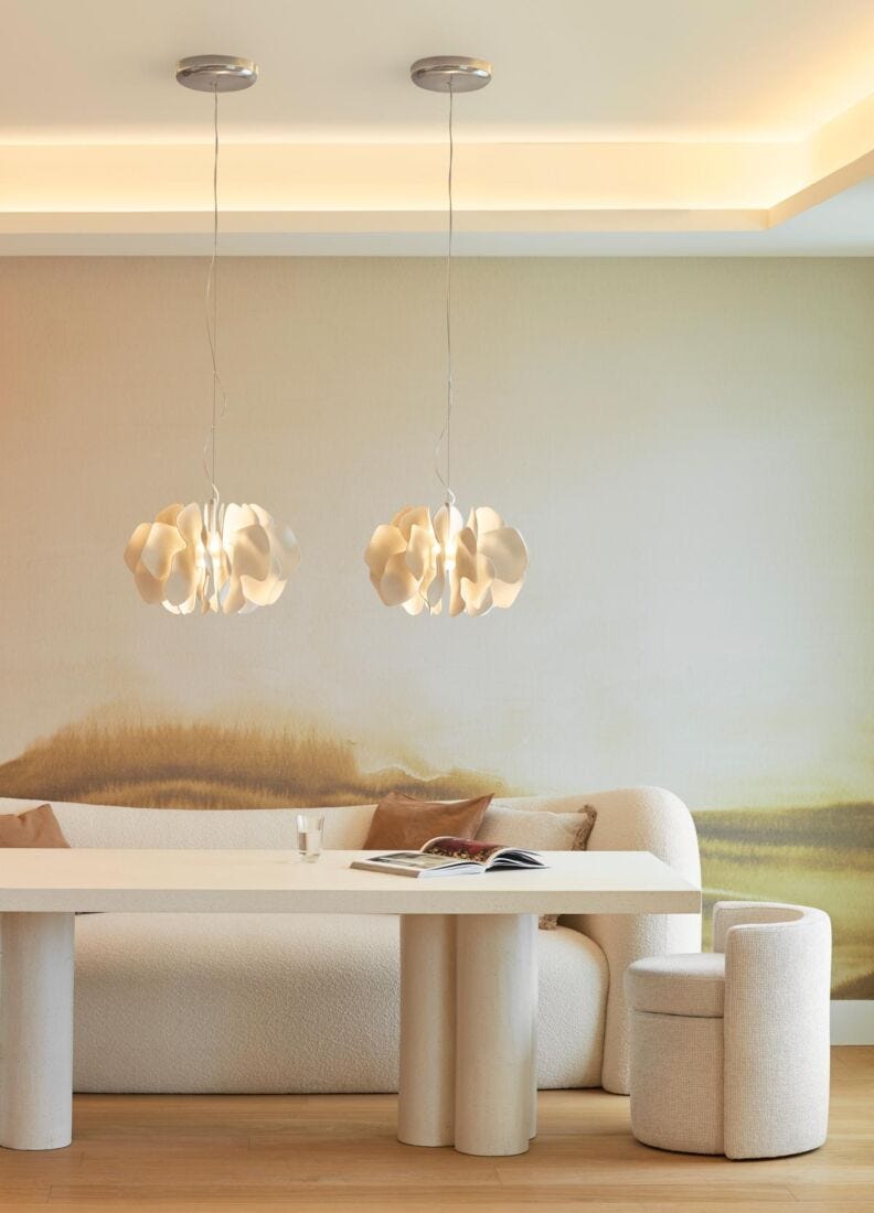 lladro Lámpara colgante Nightbloom 40cm. Blanco. (CE/UK)