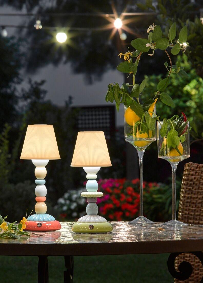 Lladro Lámpara De Mesa Firefly Lotus Otoño Dorado. Coral