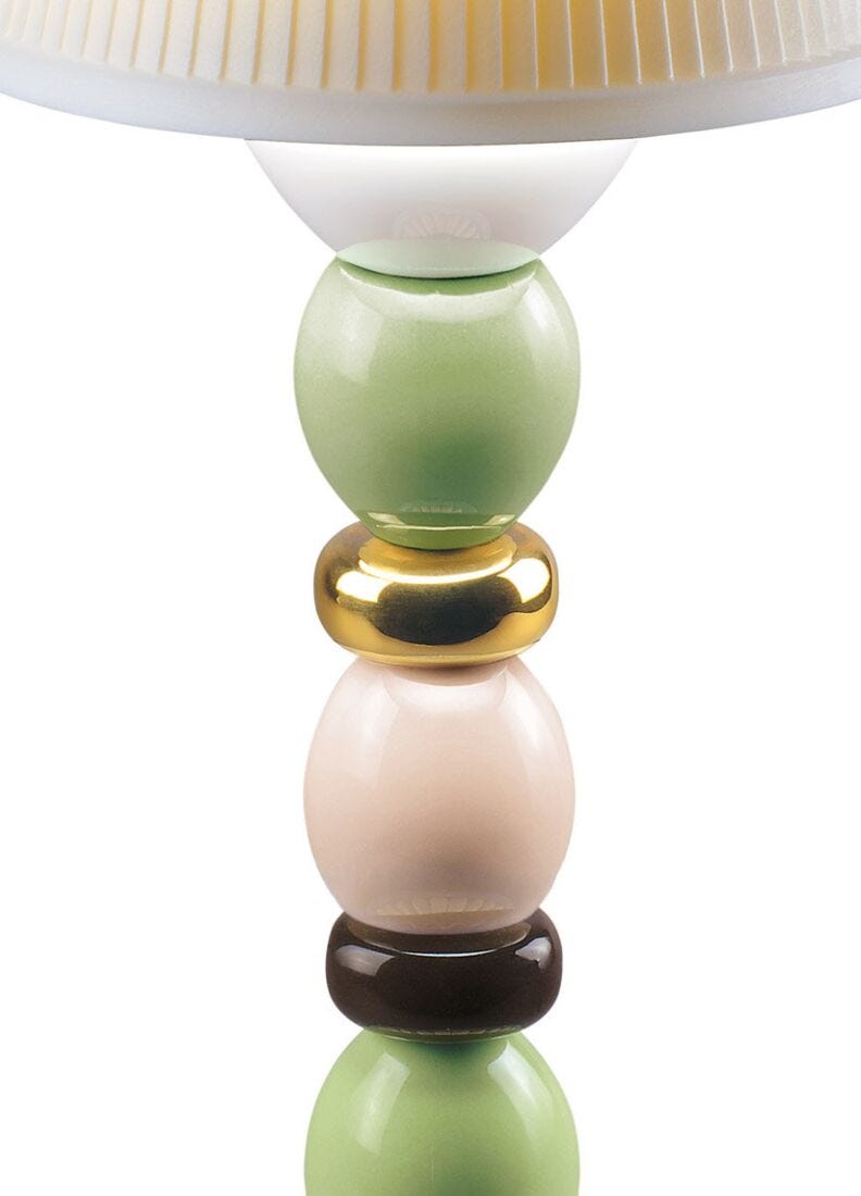 Lladro Lámpara De Mesa Firefly Palm Otoño Dorado. Verde Y Azul