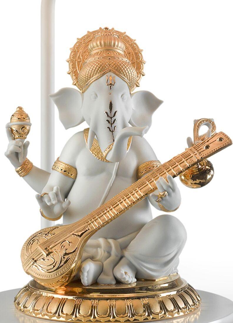 Lladro Lámpara De Mesa Ganesha Con Veena. Lustre Oro (CE)
