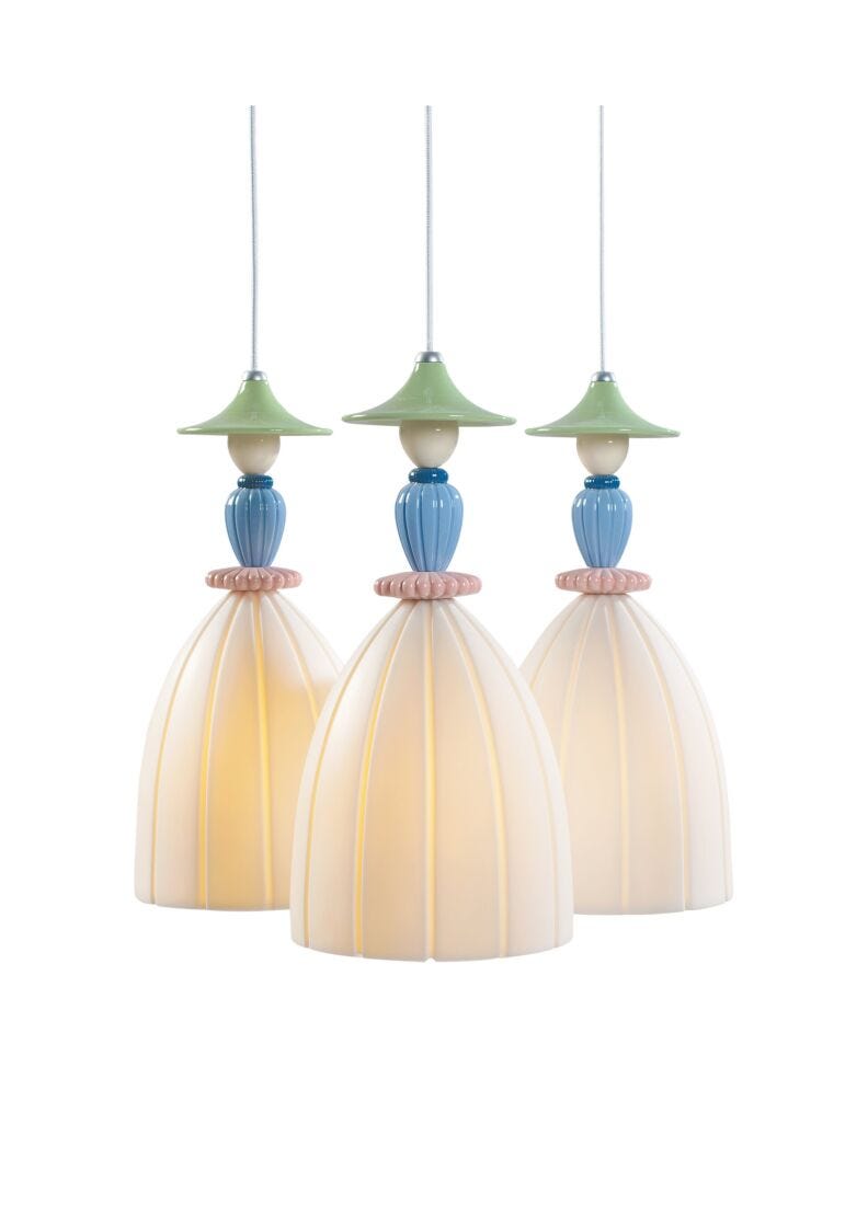 Lladro Lámpara De Techo Mademoiselle Compartiendo Secretos 3 Luces (CE/UK/CCC)