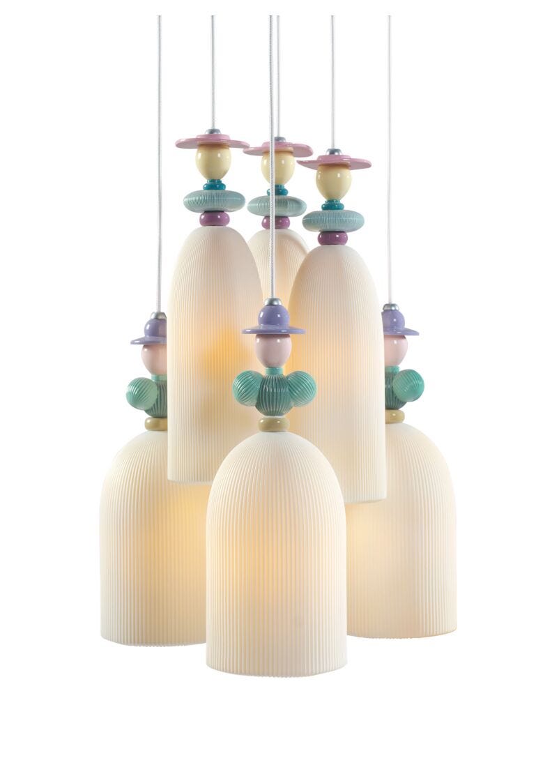 Lladro Lámpara De Techo Mademoiselle Reunión En El Jardín 6 Luces (CE/UK/CCC)