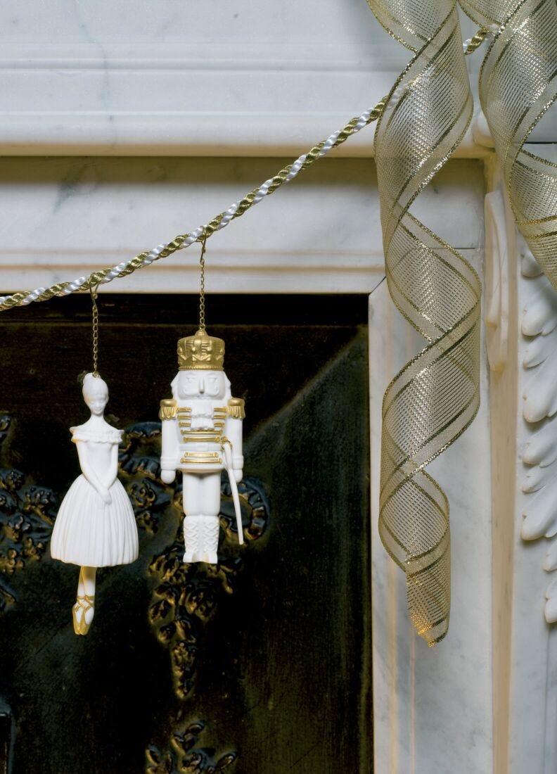Lladro Adorno De Navidad Bailarina. Lustre Oro
