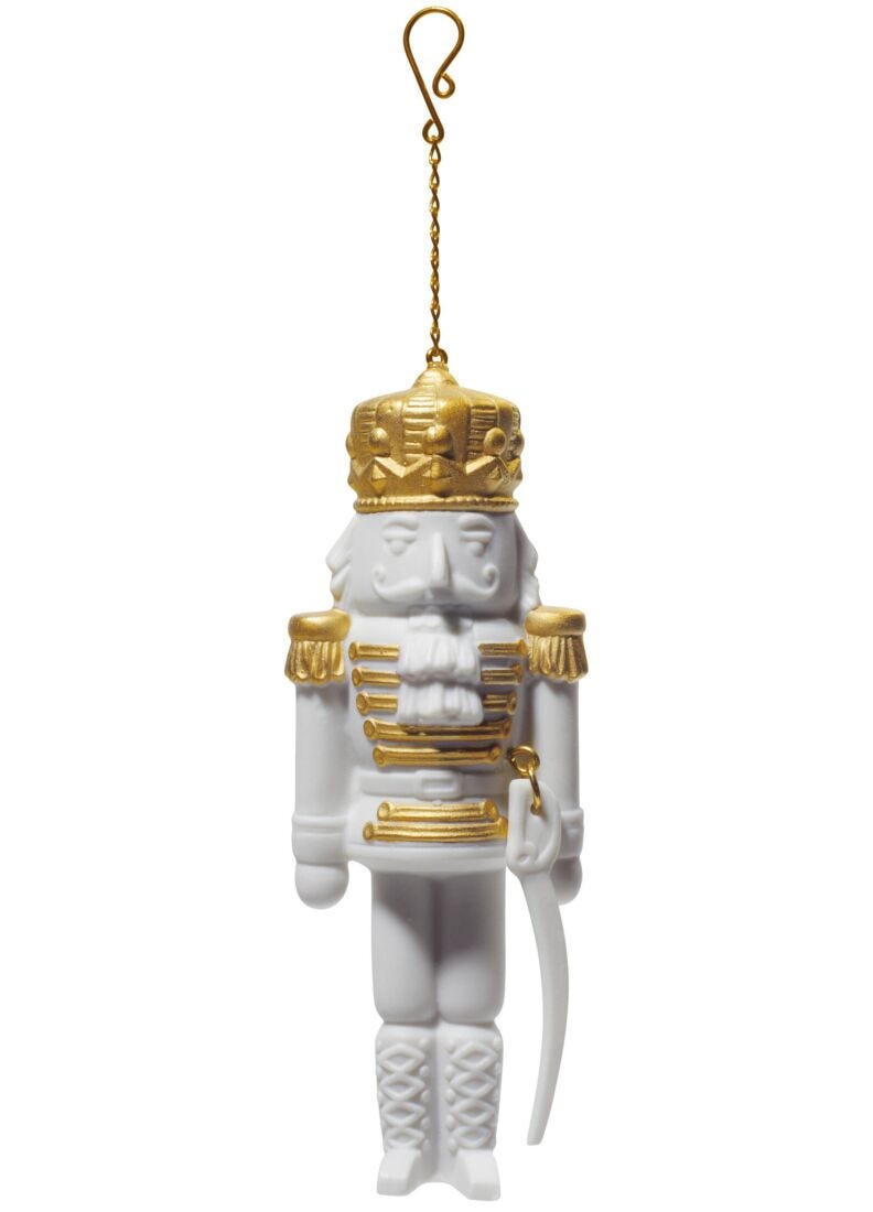 lladro Adorno de Navidad Cascanueces. Lustre oro