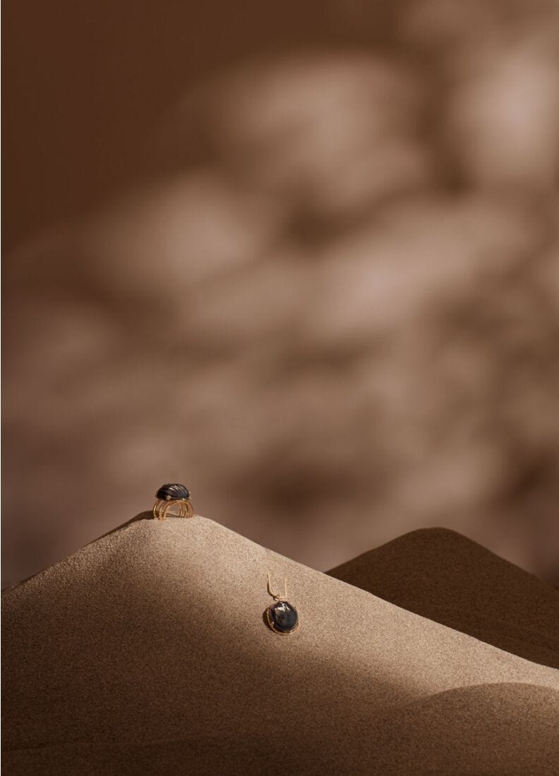 Lladro Anillo De Metal Escarabajo