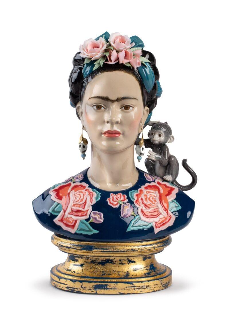 Lladro Busto Frida Kahlo. Azul. Serie Limitada