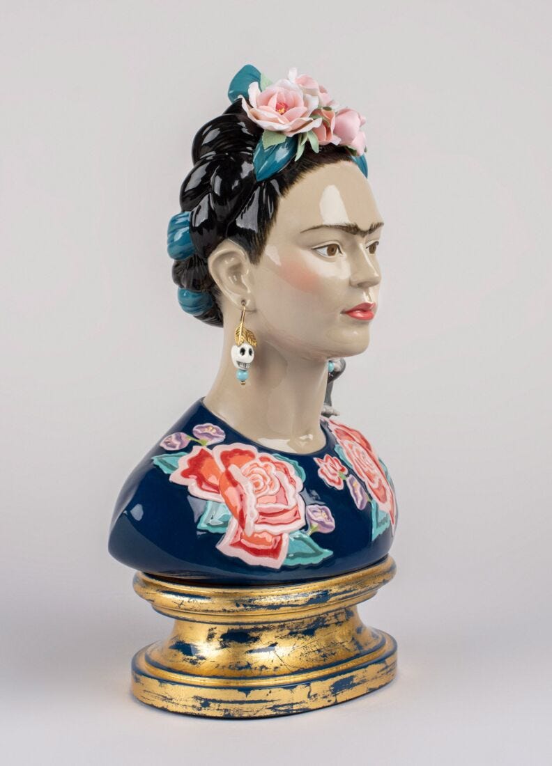 Lladro Busto Frida Kahlo. Azul. Serie Limitada