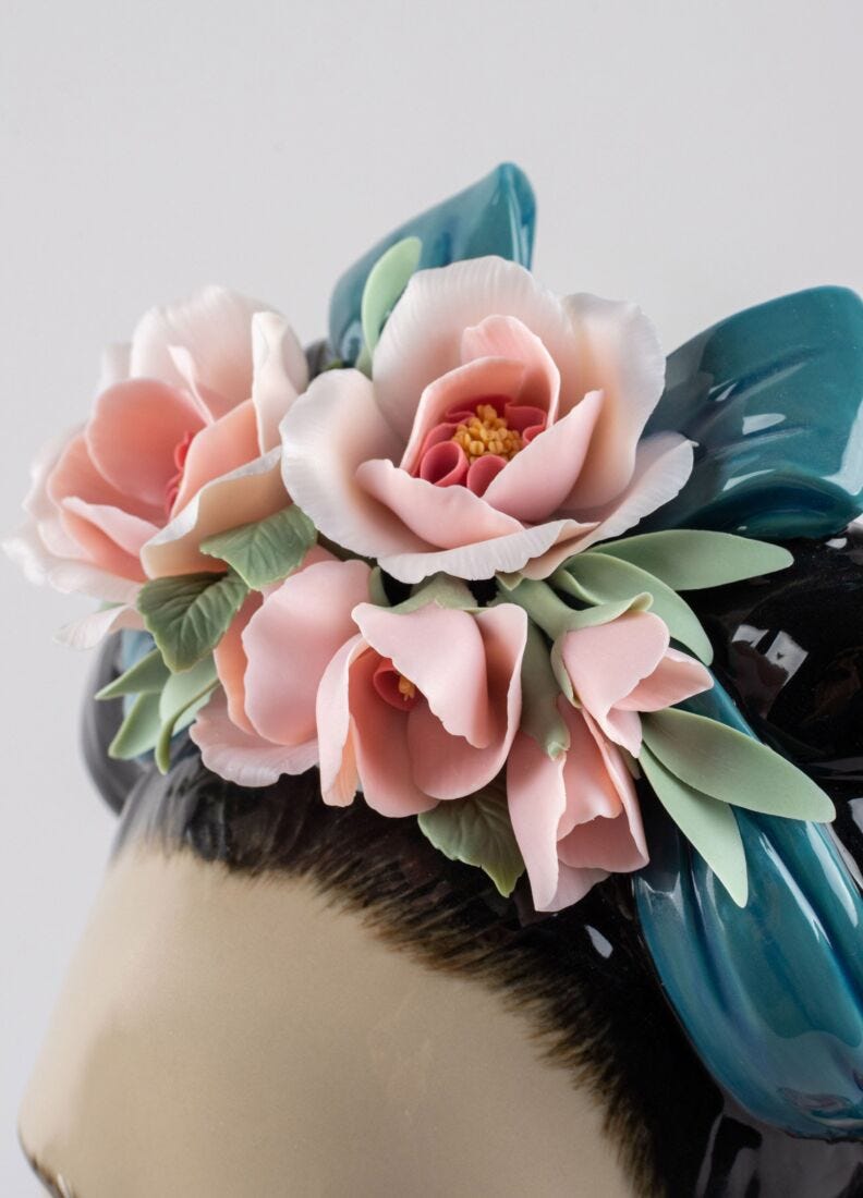 Lladro Busto Frida Kahlo. Azul. Serie Limitada