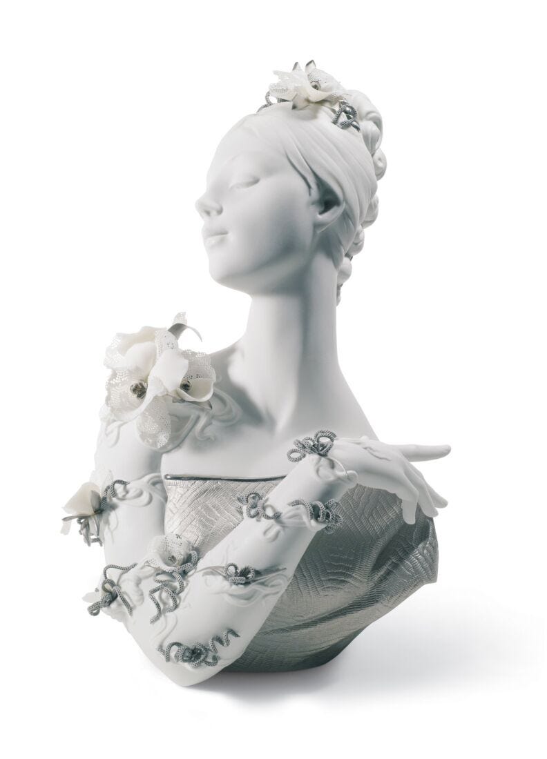 Lladro Busto My Fair Lady. Lustre Plata