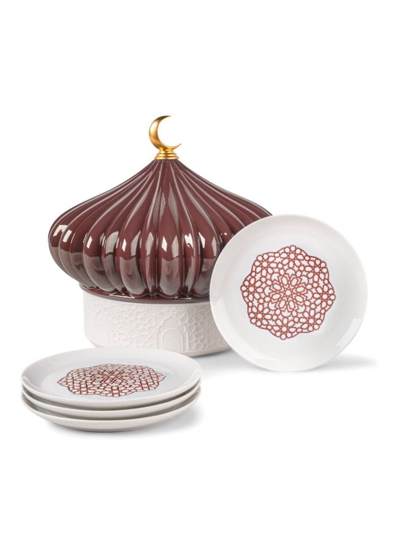 lladro Caja con platos Majestic Nights (granate)