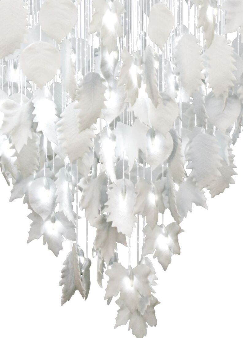 Lladro Chandelier Magic Forest 2 M (CE/UK). Blanco