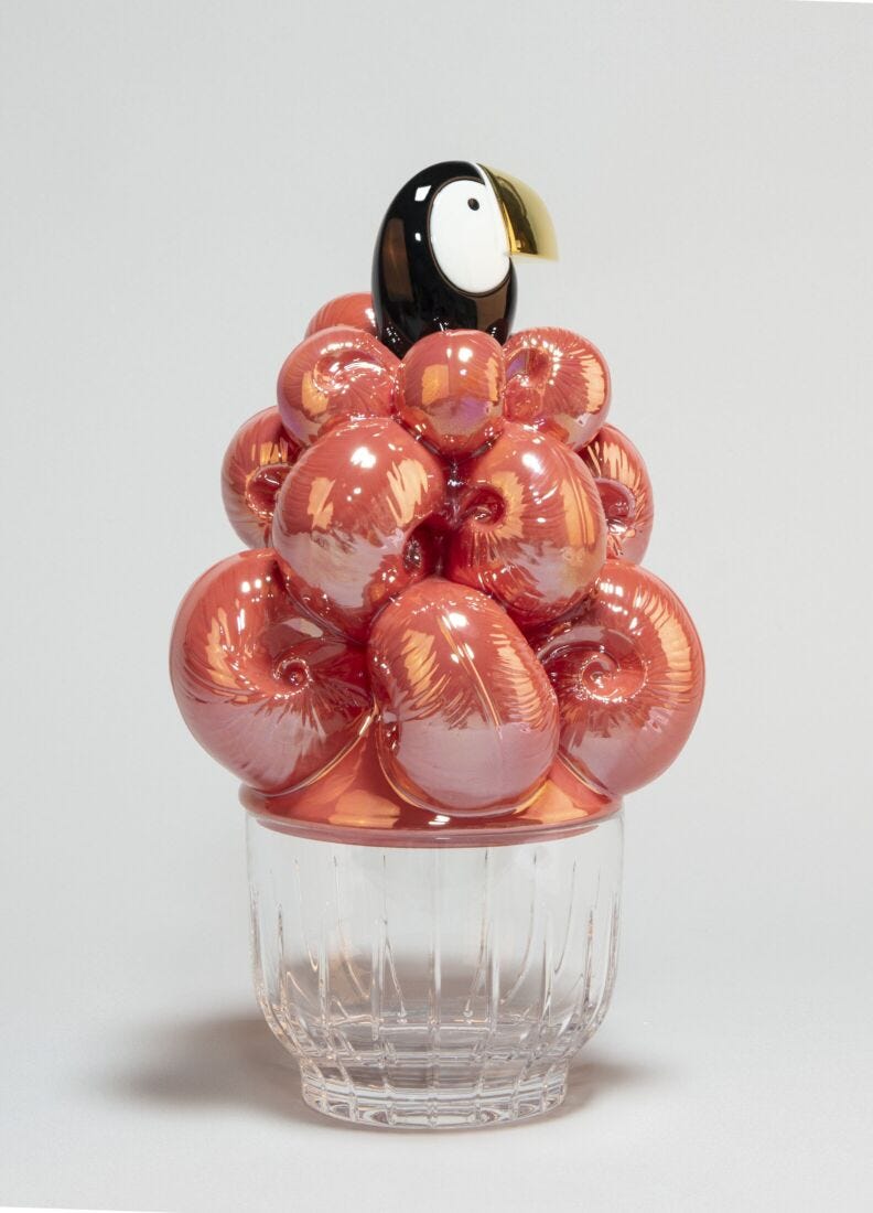 Lladro Cubitera Tucán. Lustre Dorado