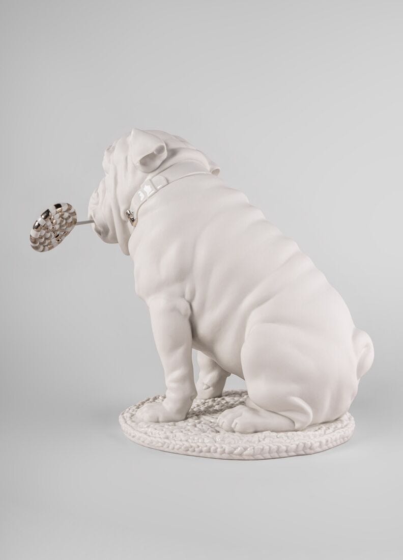 Lladro Escultura Bulldog Con Piruleta. Re-Deco