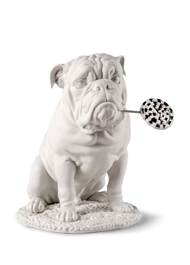 lladro Escultura Bulldog con piruleta. Re-Deco