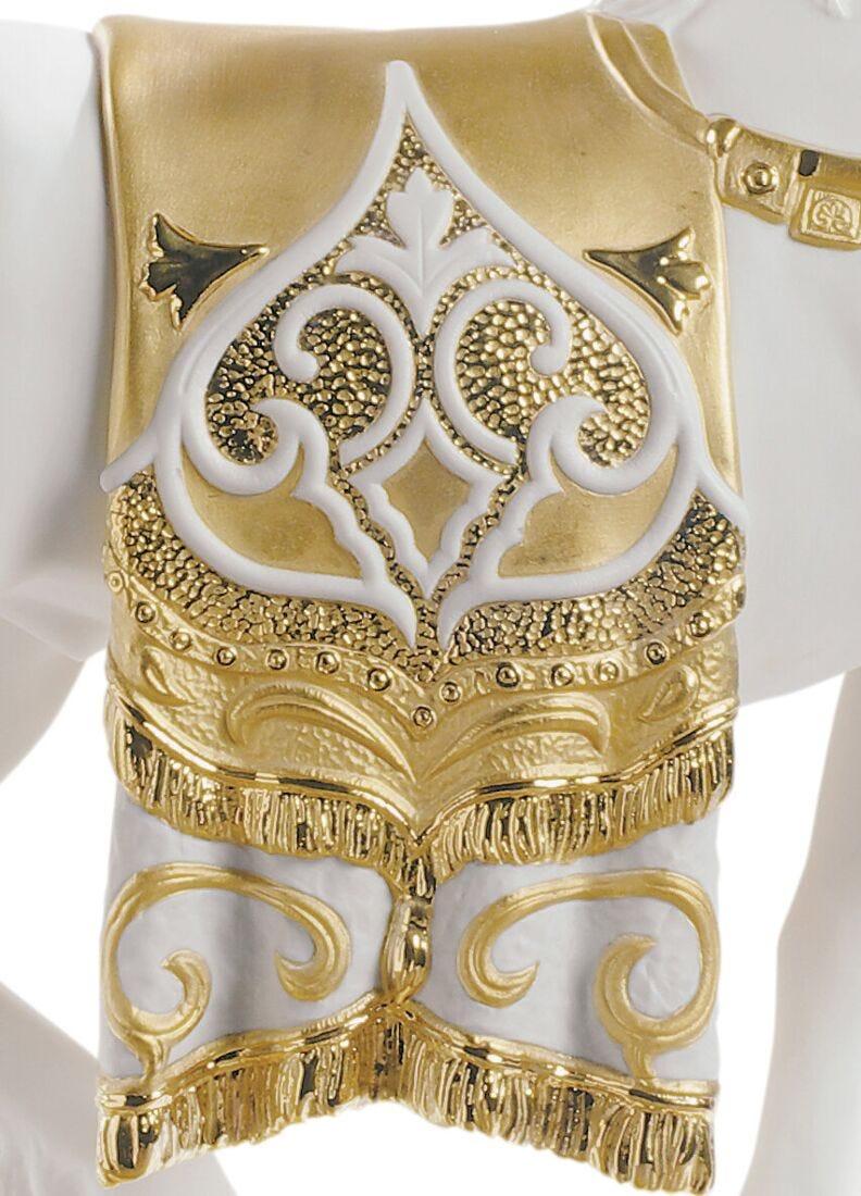 Lladro Escultura Caballo Cortesano. Lustre Oro