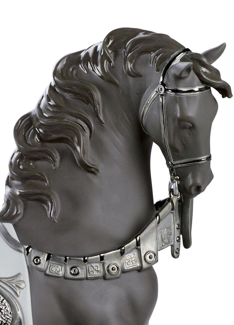 lladro Escultura Caballo cortesano. Lustre plata