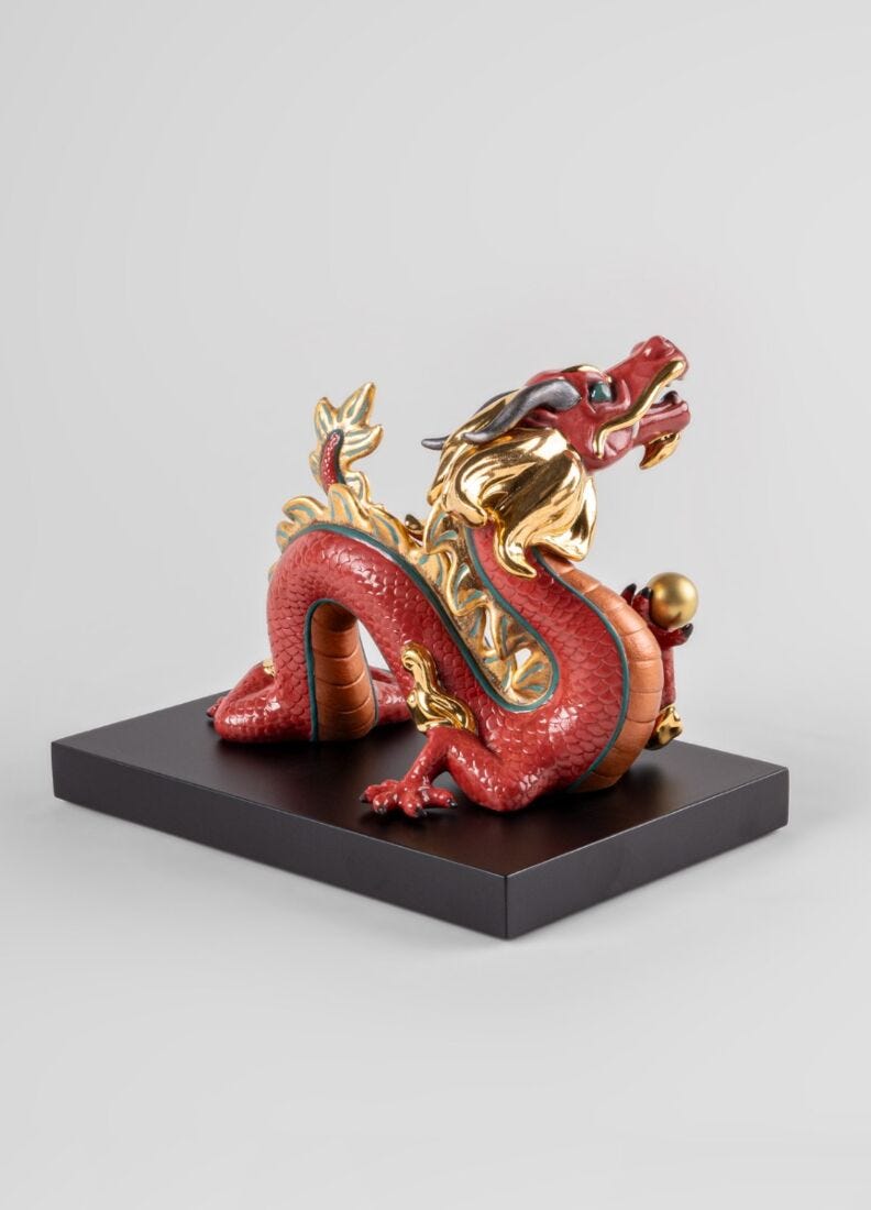 Lladro Escultura Dragón. Rojo. Serie Limitada
