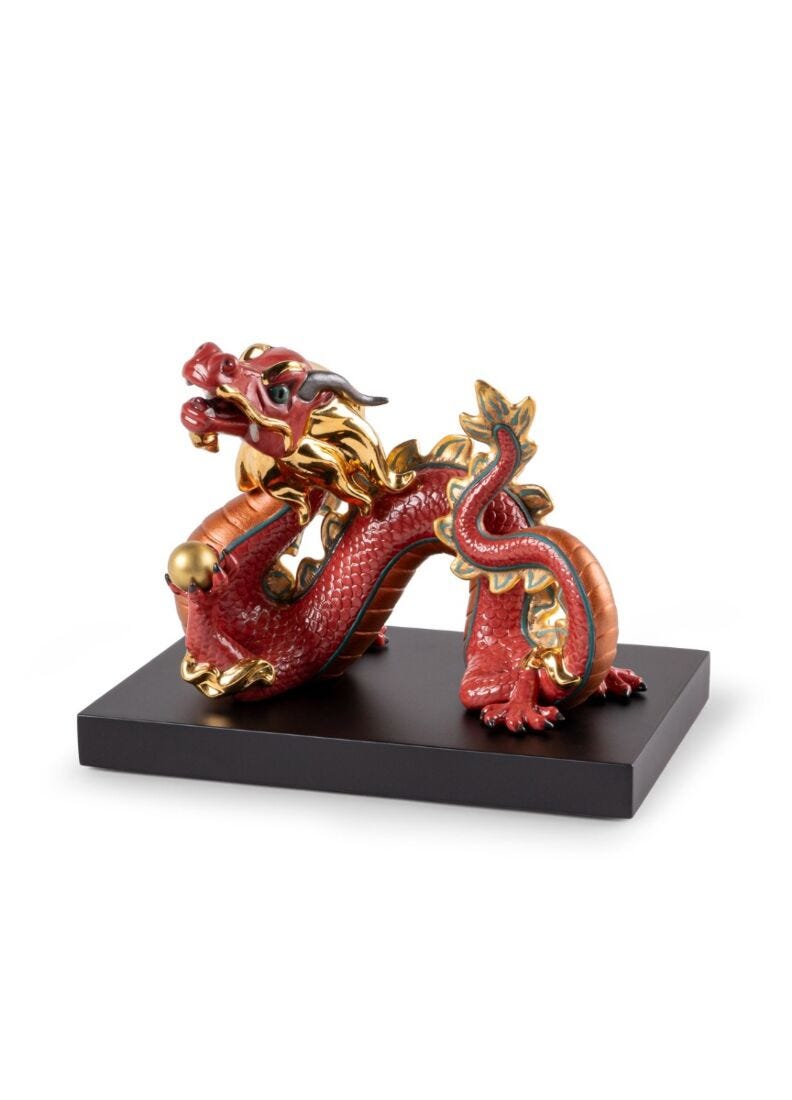 lladro Escultura Dragón. Rojo. Serie Limitada