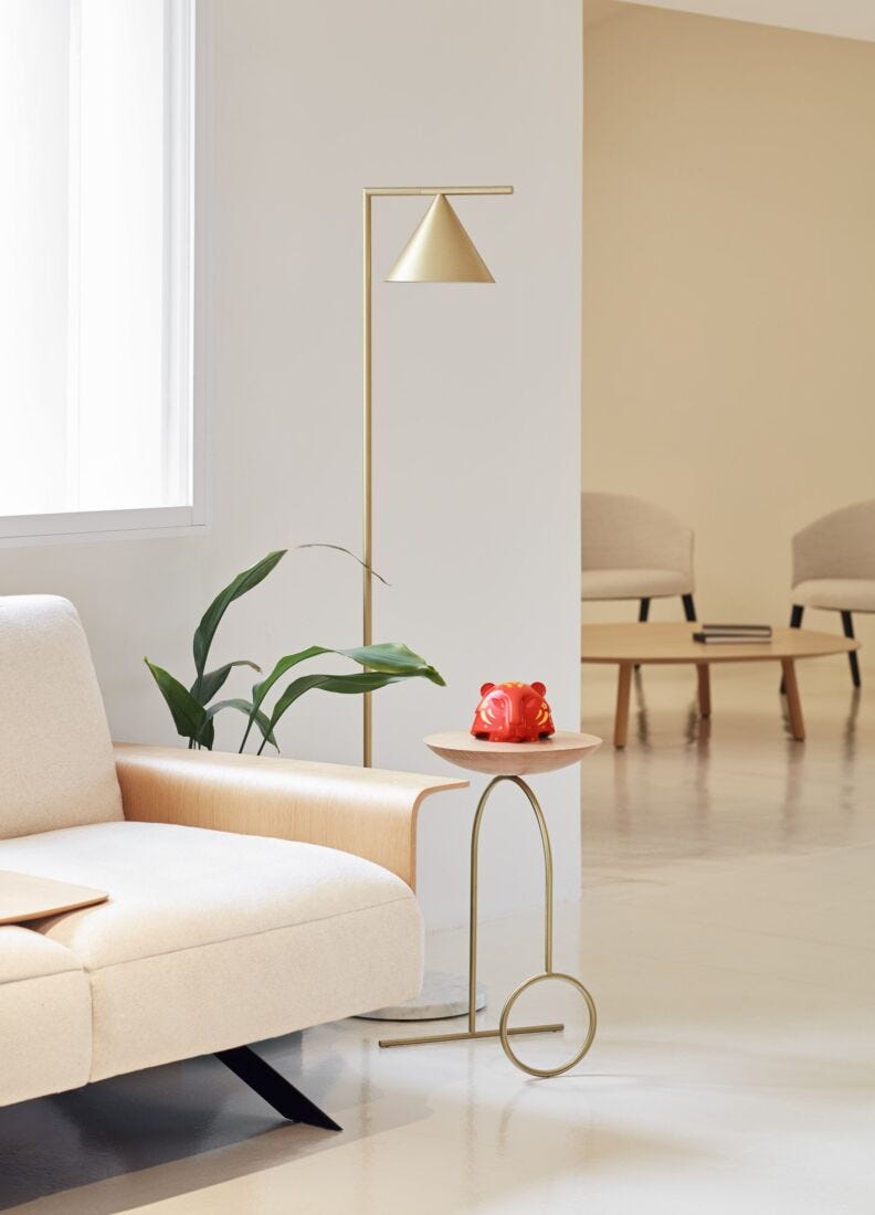 Lladro Escultura El Tigre. Rojo- Oro