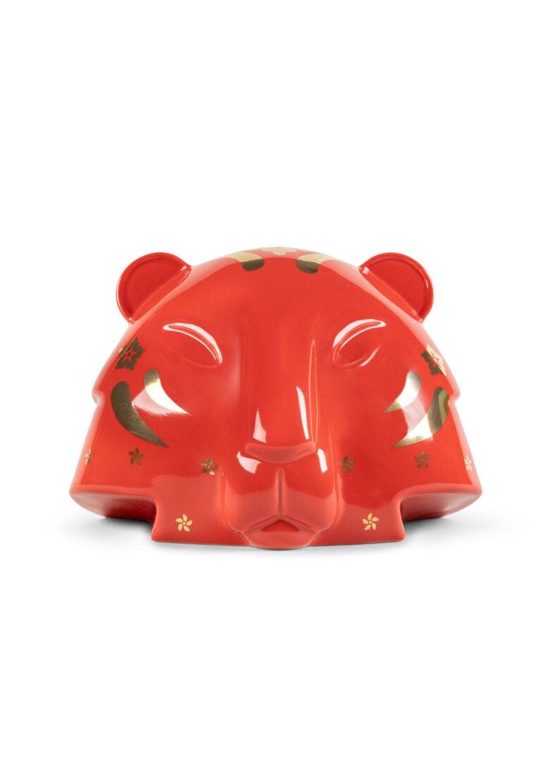 lladro Escultura El tigre. Rojo- oro