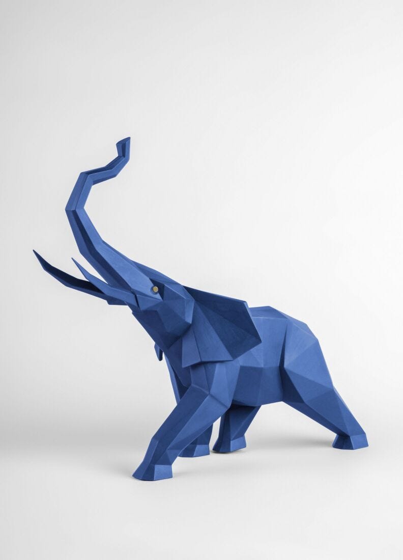 Lladro Escultura Elefante (azul)