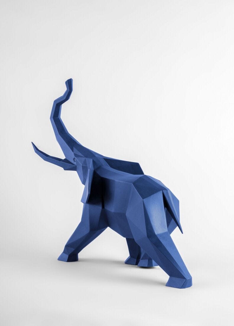 Lladro Escultura Elefante (azul)