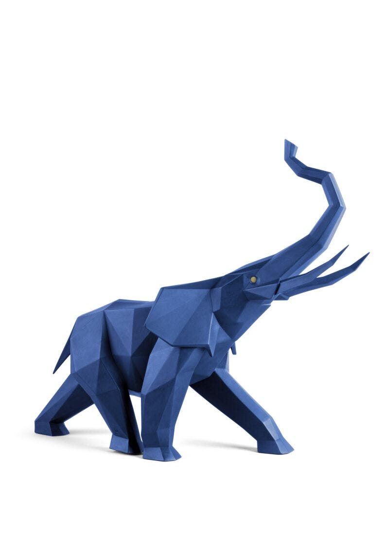 lladro Escultura Elefante (azul)