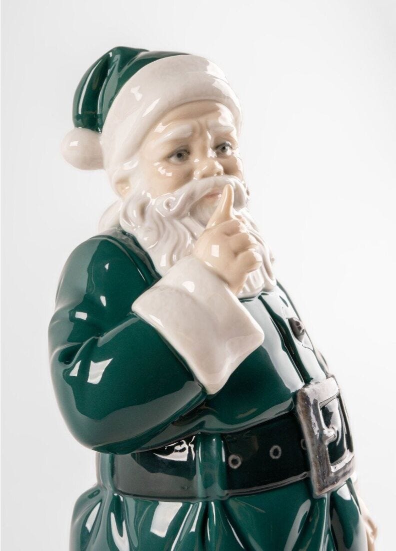Lladro Escultura Ha Llegado Papá Noel. Verde