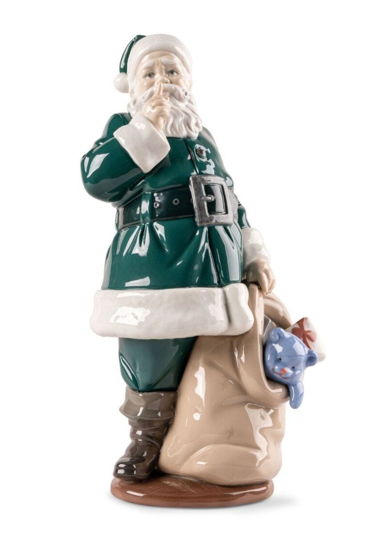 lladro Escultura Ha llegado Papá Noel. Verde