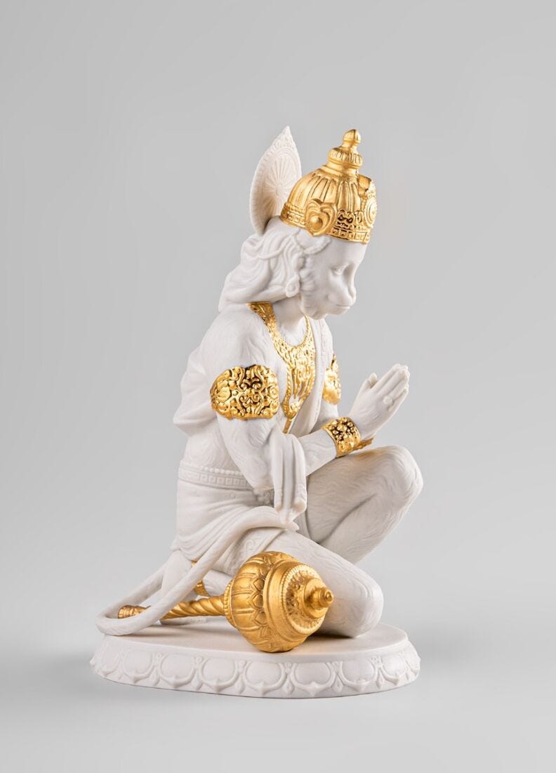 Lladro Escultura Hanuman. Lustre Oro