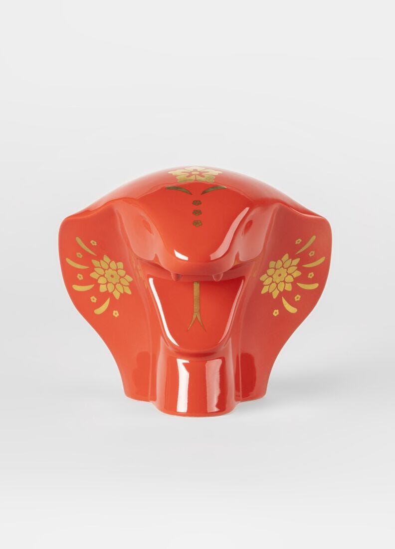 Lladro Escultura La Serpiente. Rojo - Oro