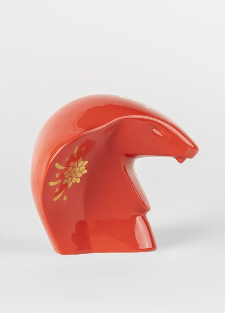 Lladro Escultura La Serpiente. Rojo - Oro