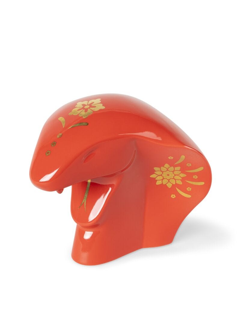 lladro Escultura La Serpiente. Rojo - oro
