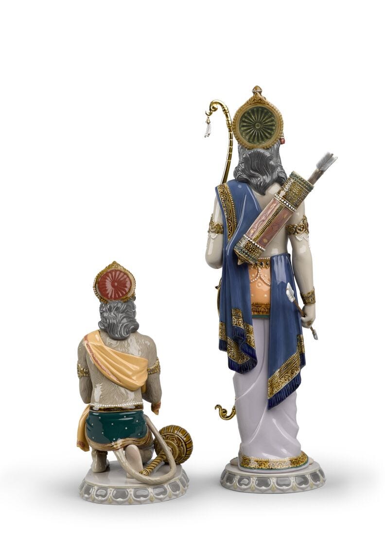 Lladro Escultura Lakshman Y Hanuman. Serie Limitada