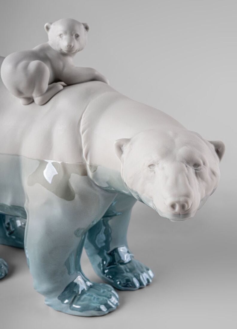 Lladro Escultura Mamá Osa Y Sus Bebés - Underwater