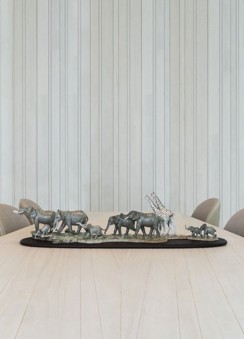 Lladro Escultura Manada Sabana Africana