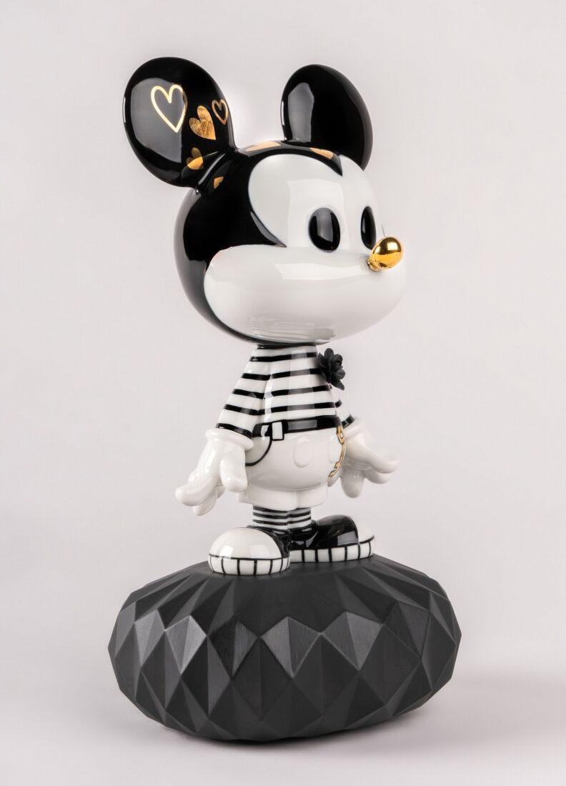 Lladro Escultura Mickey In Black And White