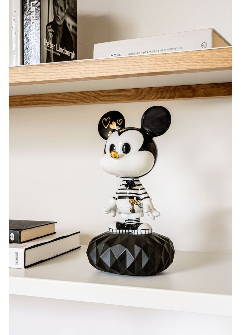 Lladro Escultura Mickey In Black And White