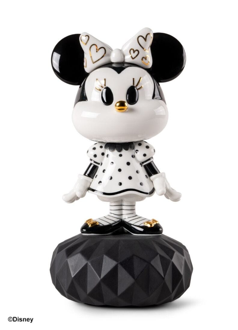 lladro Escultura Minnie in black and white