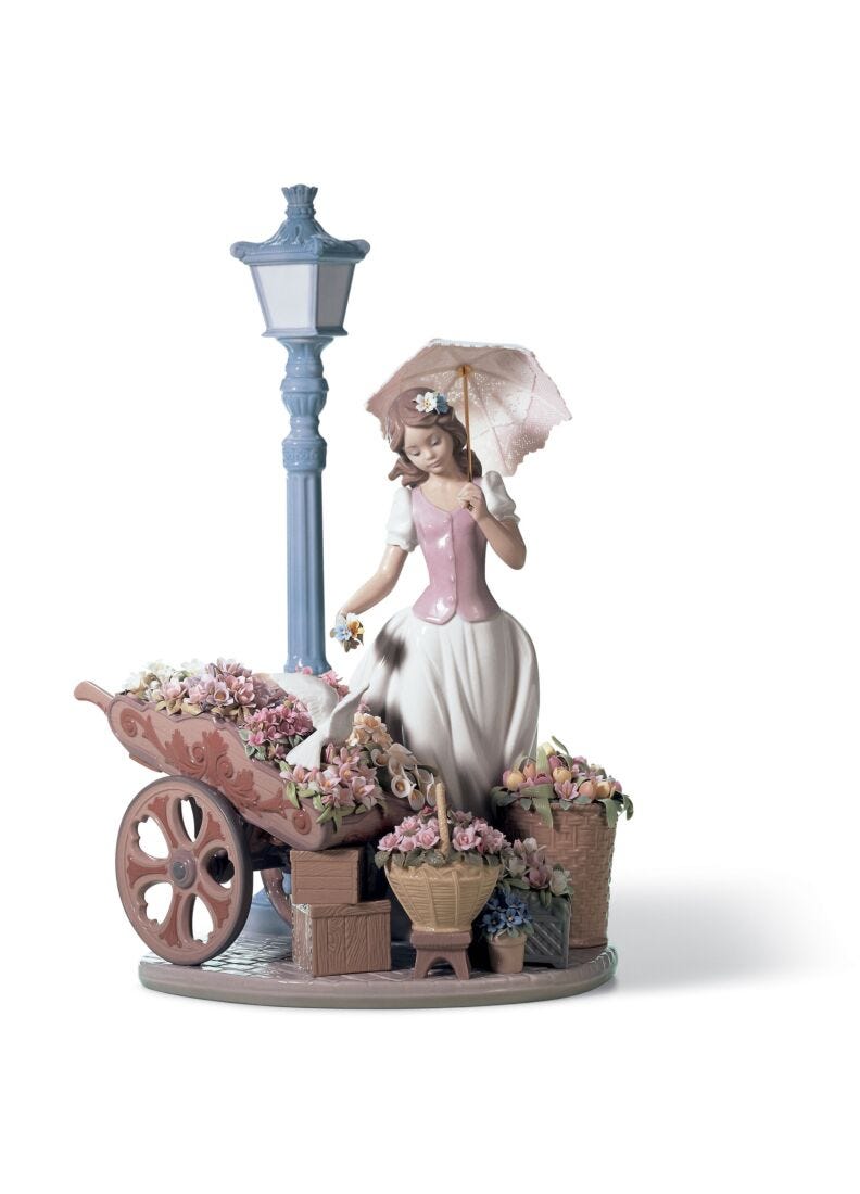 Lladro Escultura Mujer Flores En Primavera