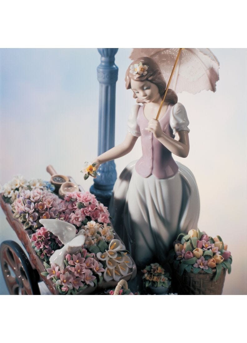 Lladro Escultura Mujer Flores En Primavera
