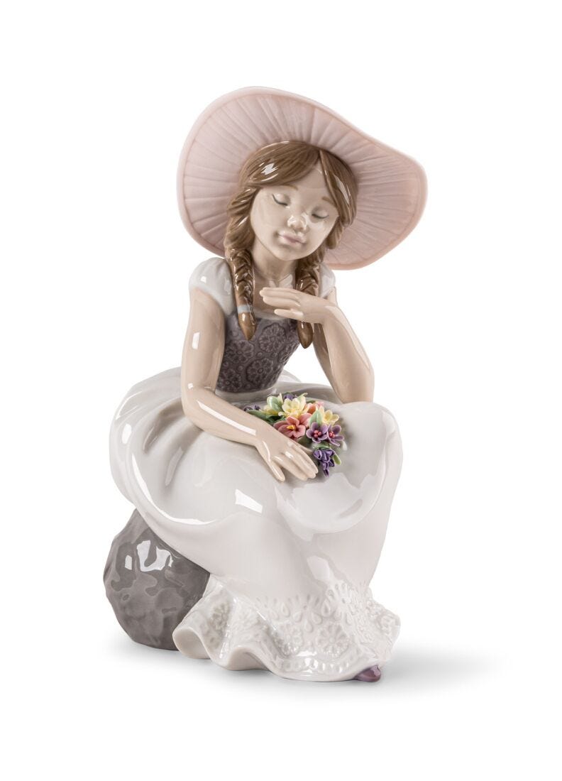 lladro Escultura niña Llegó la primavera