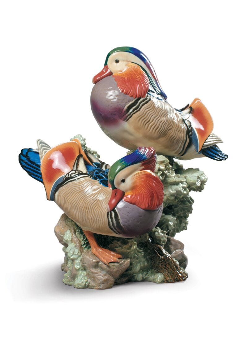 Lladro Escultura Patos Mandarines. Serie Limitada