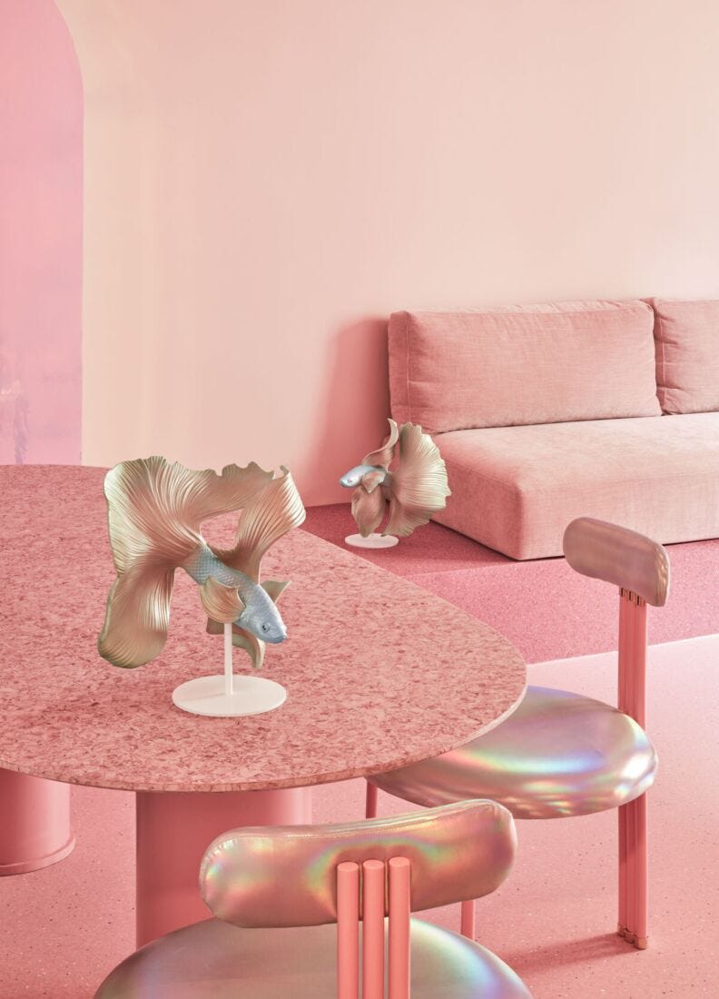 Lladro Escultura Pez Betta. Derecho