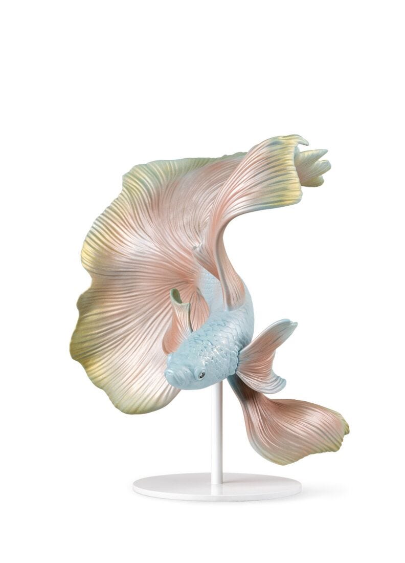 Lladro Escultura Pez Betta. Izquierdo