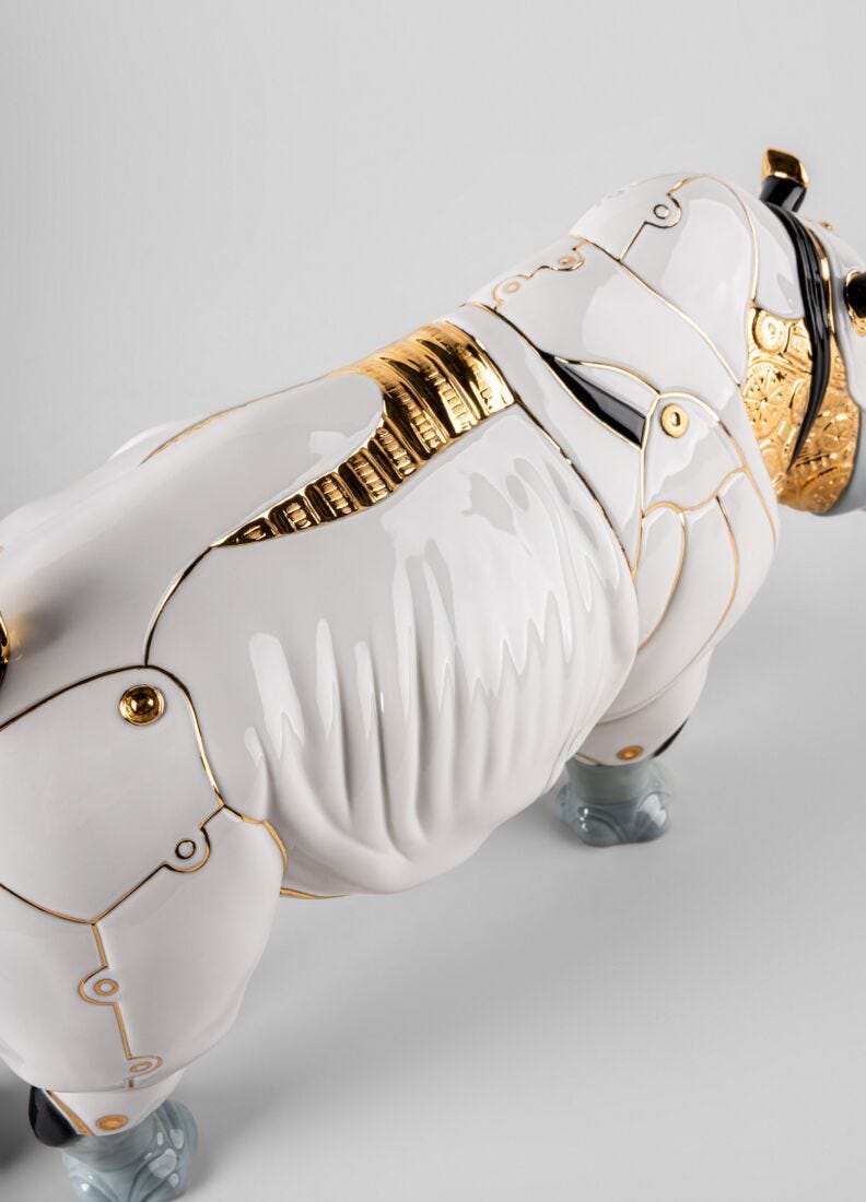 Lladro Escultura Rinoceronte Cyborg