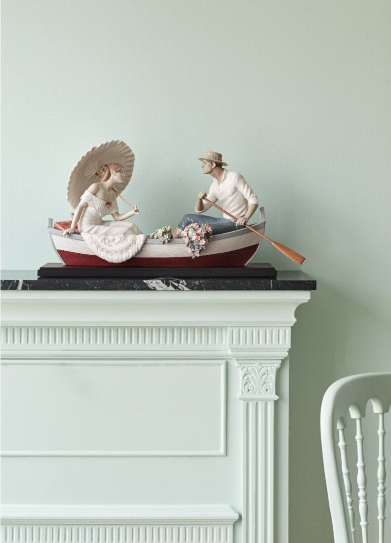 Lladro Escultura Romance En El Lago. Serie Limitada